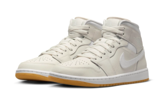 The Air Jordan 1 Mid Appears With A Gum Bottom