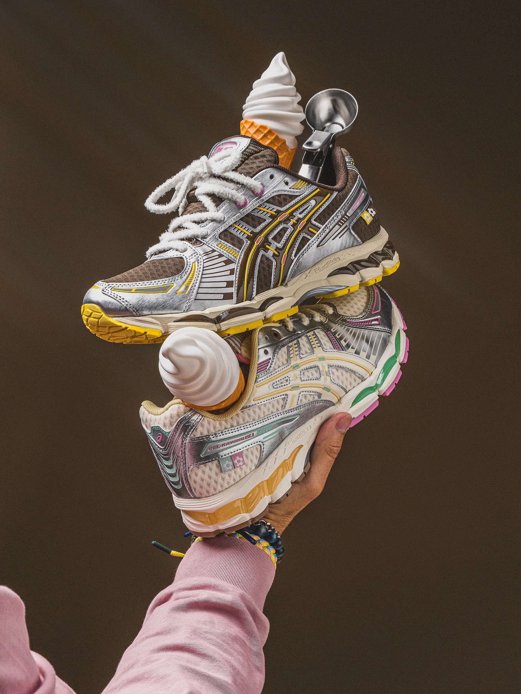 VANDYTHEPINK® x ASICS GEL-KAYANO® 12.1 "Chocolate & Vanilla" Pack. Photo by @ad__sneaks on Instagram.