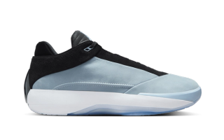 Air Jordan 40 in "Blue Suede" color scheme.