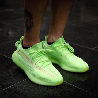 adidas yeezy jeans boost 350 v2 glow in the dark on foot look 6