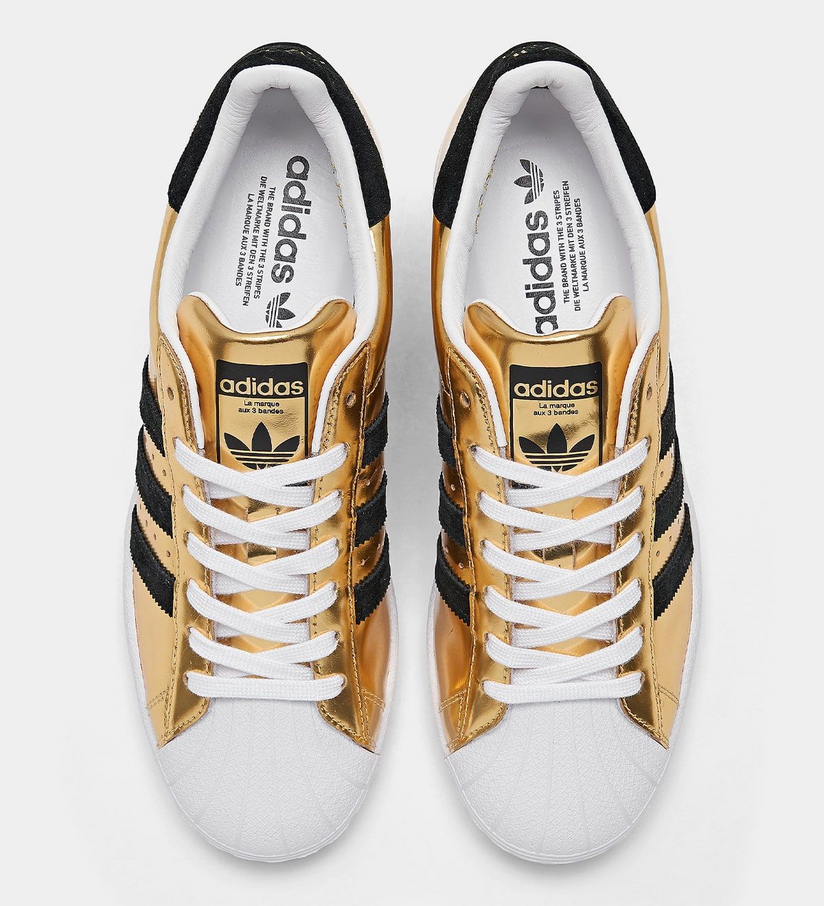 Available Now The adidas Superstar Celebrates its Golden Anniversary with a Bold Metallic Gold Finish House of Heat