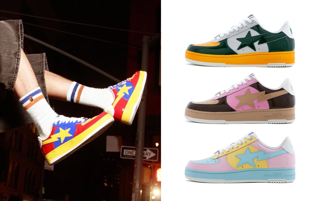 A Bathing Ape BAPE STA in patent leather, summer 2026 colorway