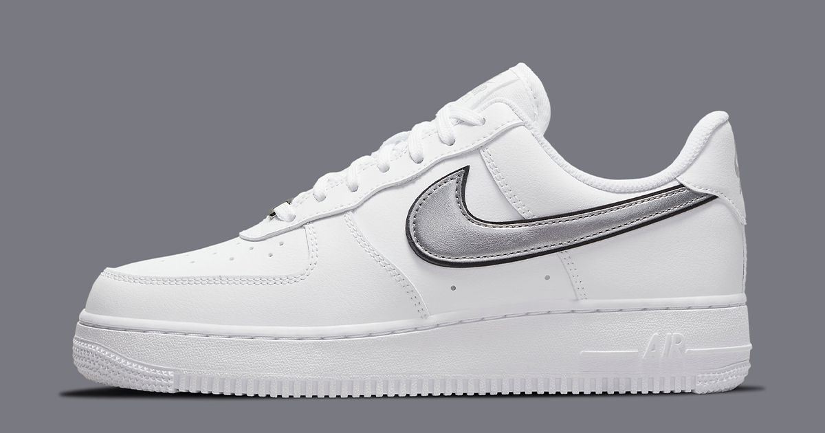 white and silver air force ones