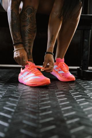 Mackenzie Long for the adidas Adizero Dropset Pro. Photo via adidas.