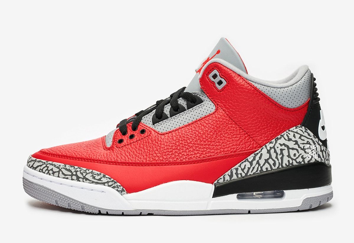 Jordan retro 3 red and cheap black