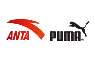 Logo lockup for ANTA Sports and PUMA after purchase announcement.