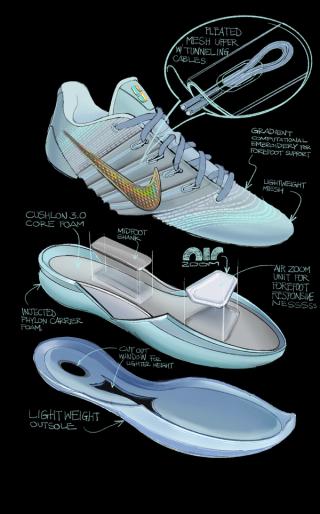 Nike Sabrina 3 sketch breakdown.