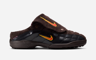 Kids Of Immigrants x Nike T90 Mule "Black/Brown" (SKU: IH4422-201). Photo via Nike.