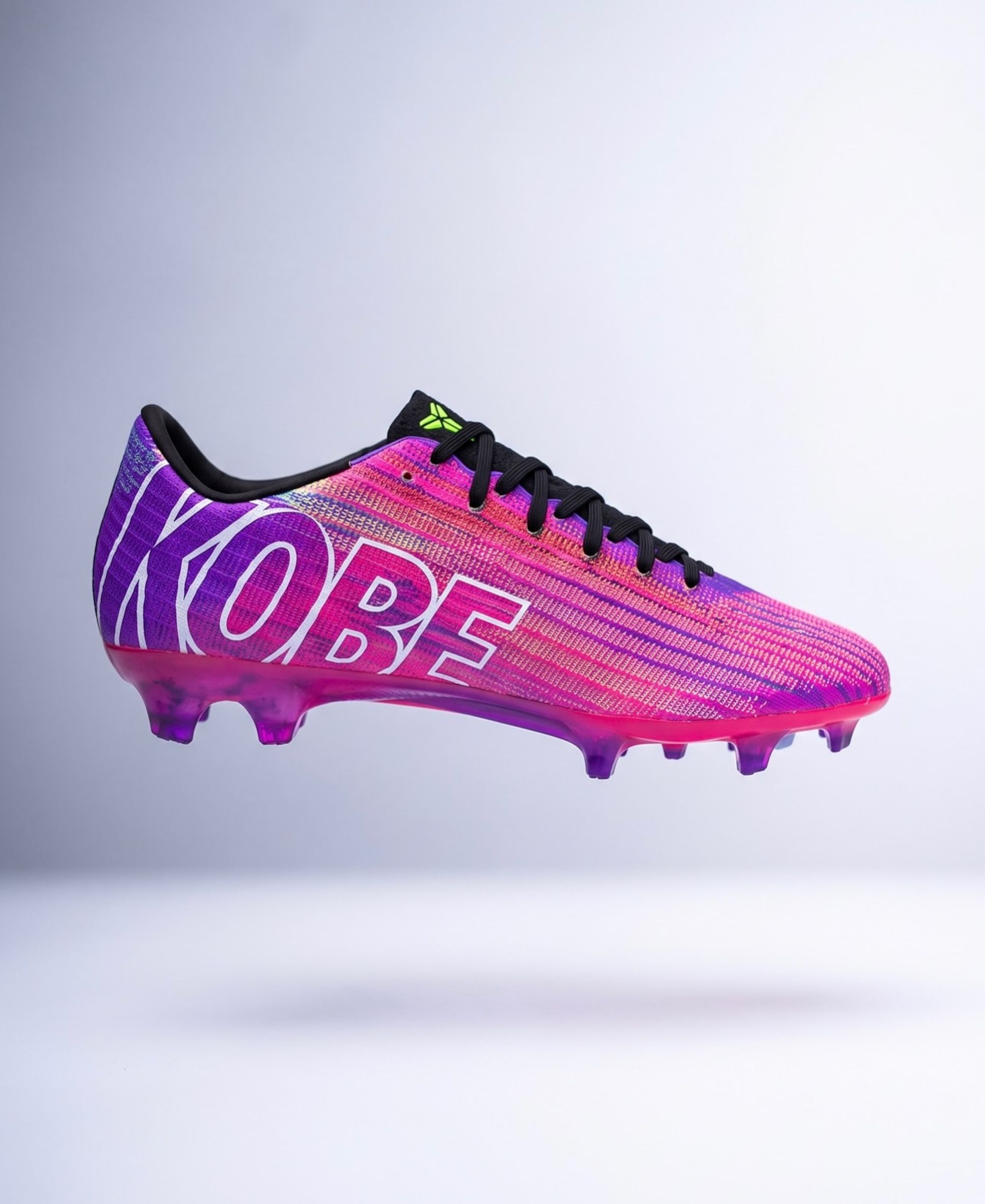 Speculative mock-up of the Kobe Bryant x Nike Mercurial Superfly 11 football boot in a "Hyper Pink/Electric Green/Red Plum" color scheme. Image via @bootsplug on Instagram.
