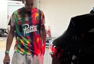 The Netherlands & Liverpool FC captain Virgil van Dijk wearing Patta's one-off Nike jersey design for the 2026 Virgil's Legacy Trophy tournament participants.