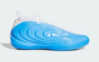 adidas Harden Vol. 10 in a "Lucid Aquamarine/Footwear White/Silver Metallic" color scheme.