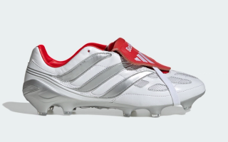 David Beckham x adidas Predator Precision Remade Elite FG "White/Red" (SKU: KH8138). Photo via adidas.
