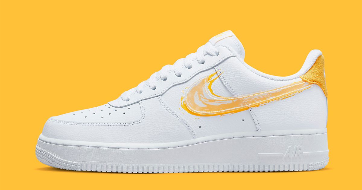 The Nike Air Force 1 Low “Brushstroke Swoosh” Surfaces in White and