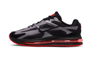 Men's Nike Air Max Metro "Black/Metallic Dark Grey/Bright Crimson" (SKU: IW4935-004).