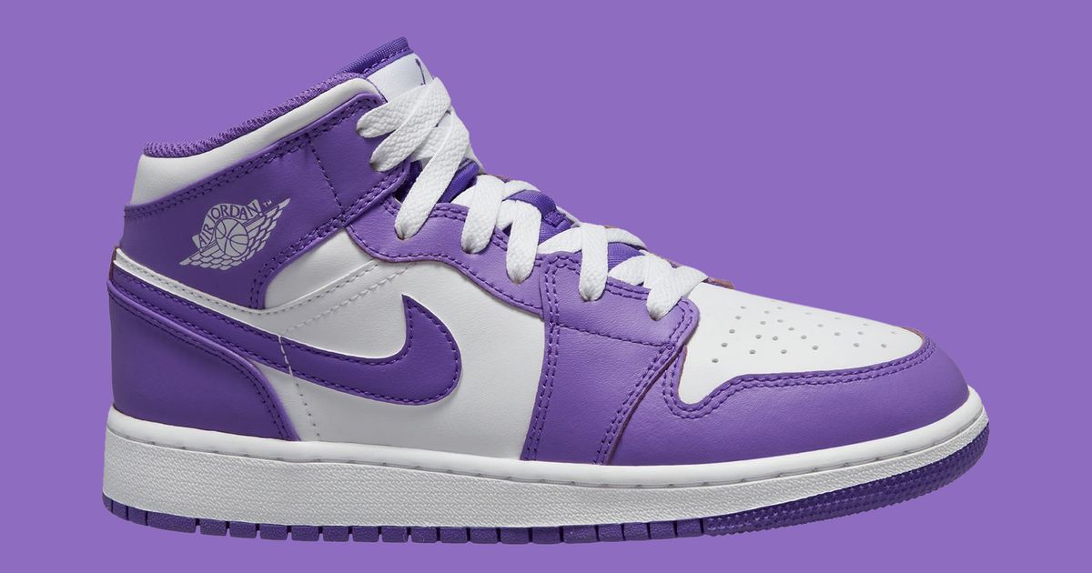 White and Purple Paint this New Air Jordan 1 Mid House of Heat°