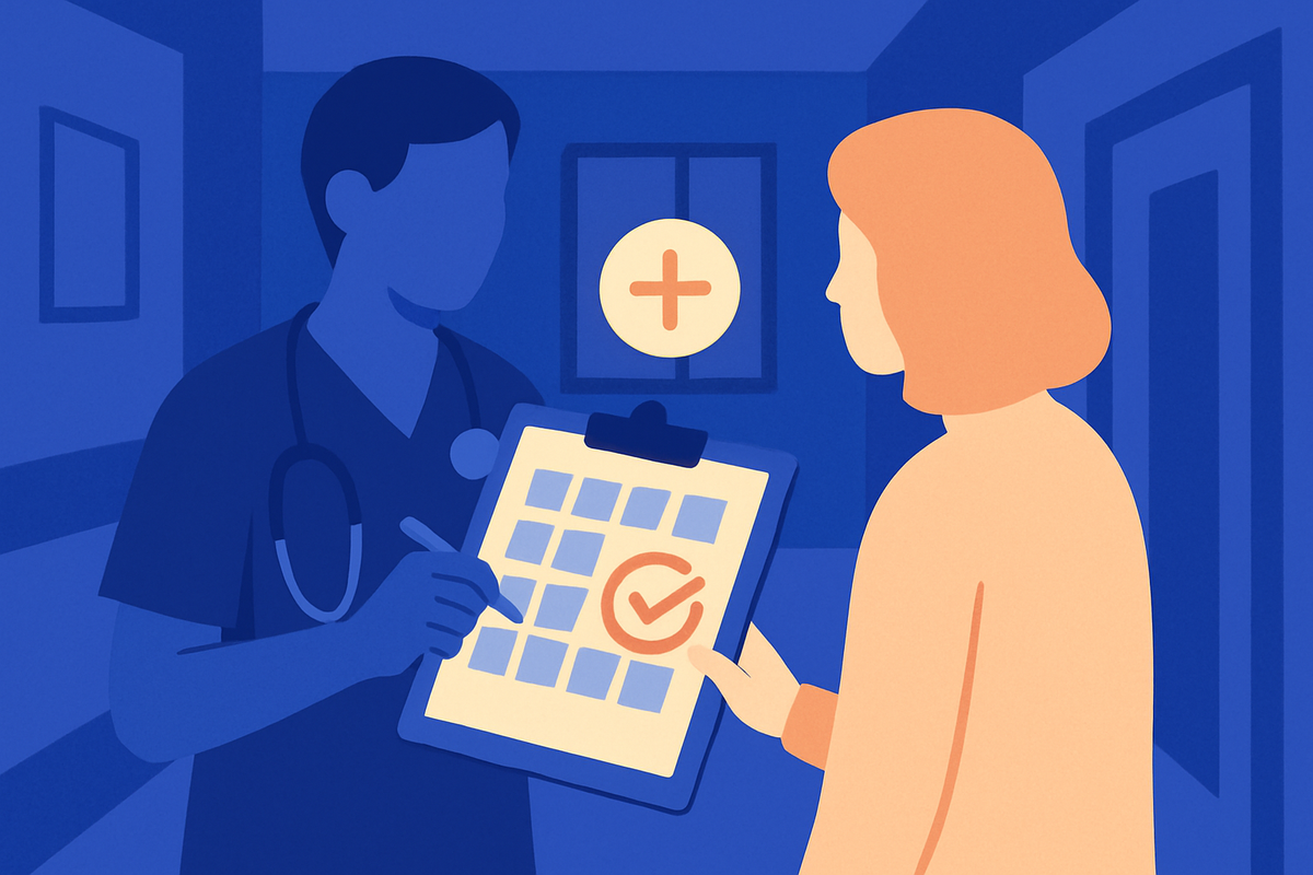 Follow-up — book it before you leave