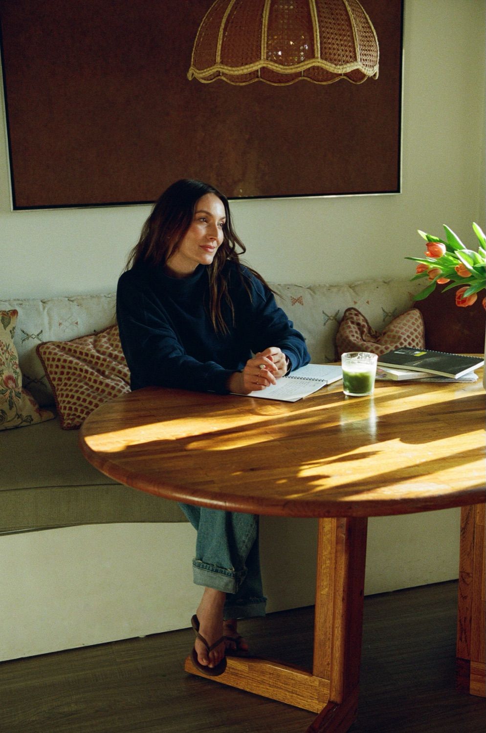 Elizabeth Schild Kott writing morning pages at home