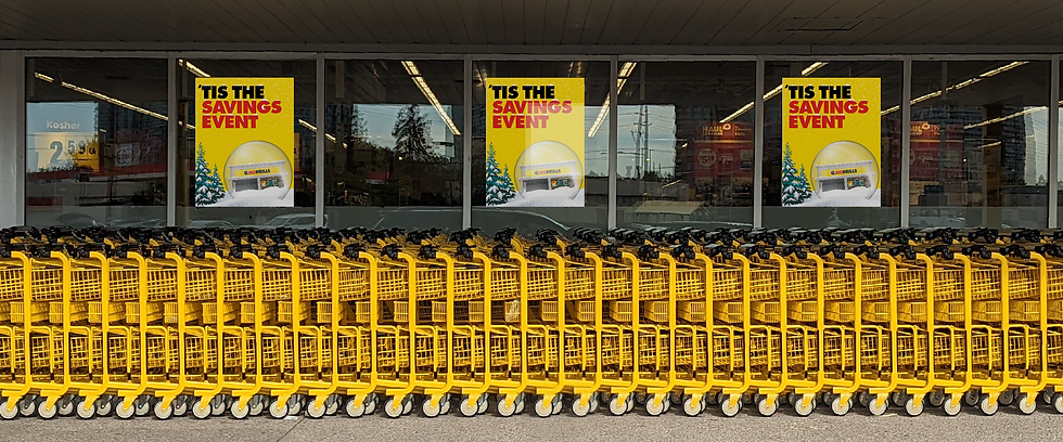 No Frills in-store retail display created by BEND Creative