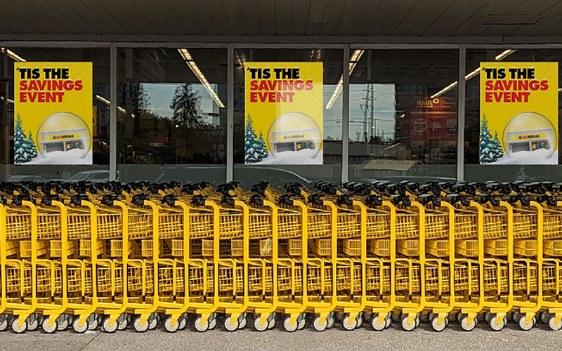 No Frills in-store retail display created by BEND Creative