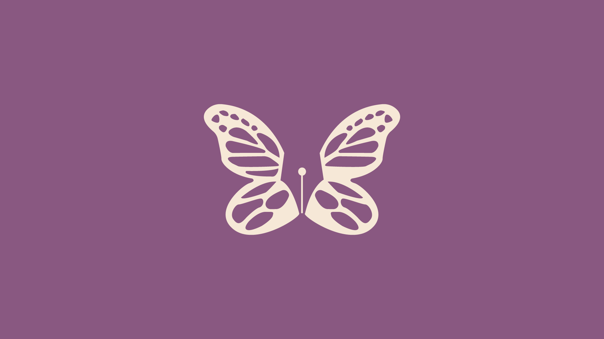 A butterfly mark logo, designed by BEND Creative