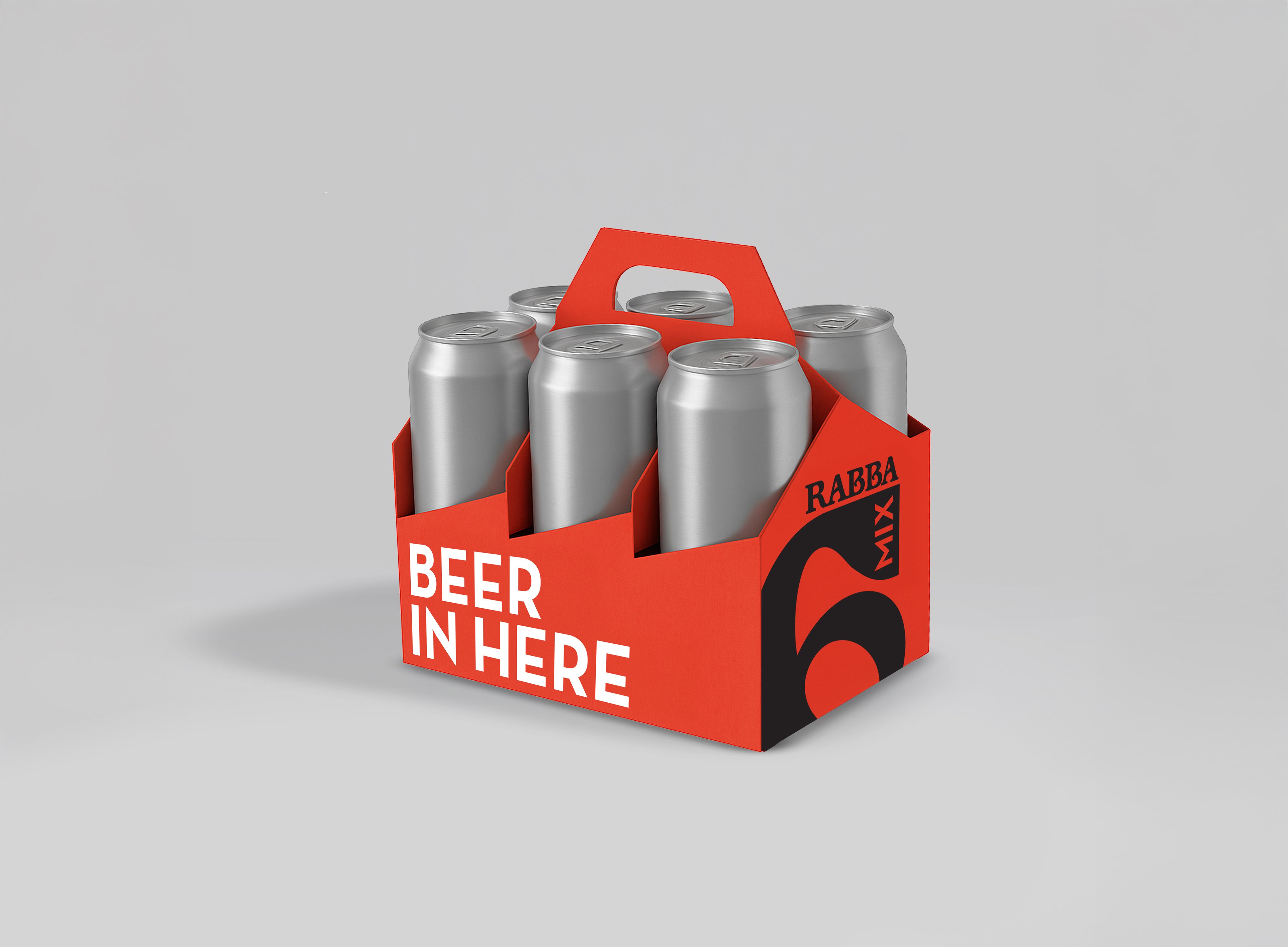 Red Rabba six-pack carrier printed Beer in Here