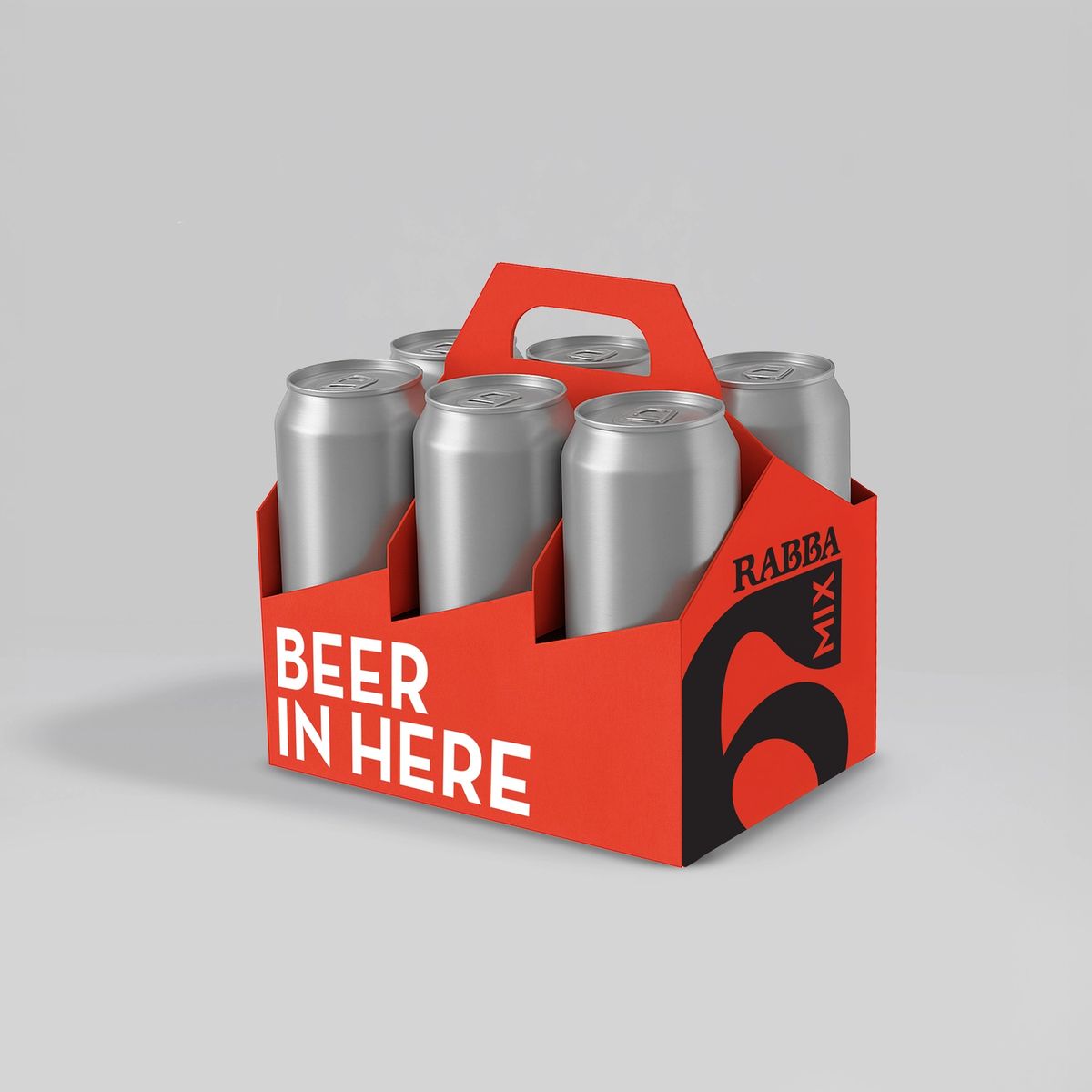 Red Rabba six-pack carrier printed Beer in Here