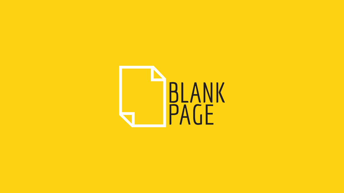 Blank Page logo, designed by BEND Creative