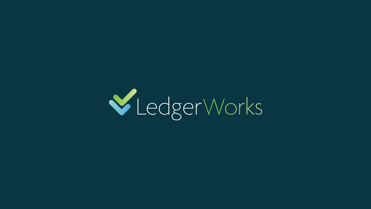 LedgerWorks logo, designed by BEND Creative