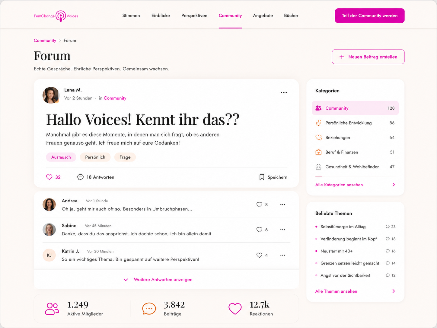 Gruppe von Frauen sitzt im Gespräch an einem Tisch