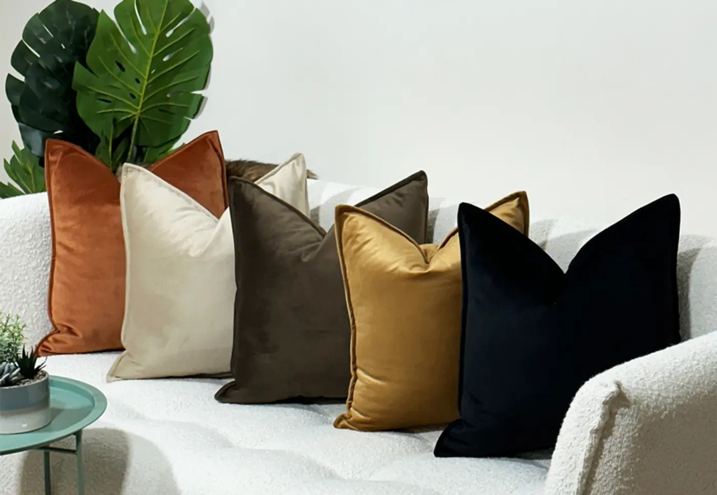 Coussin Carré Velours - Taupe