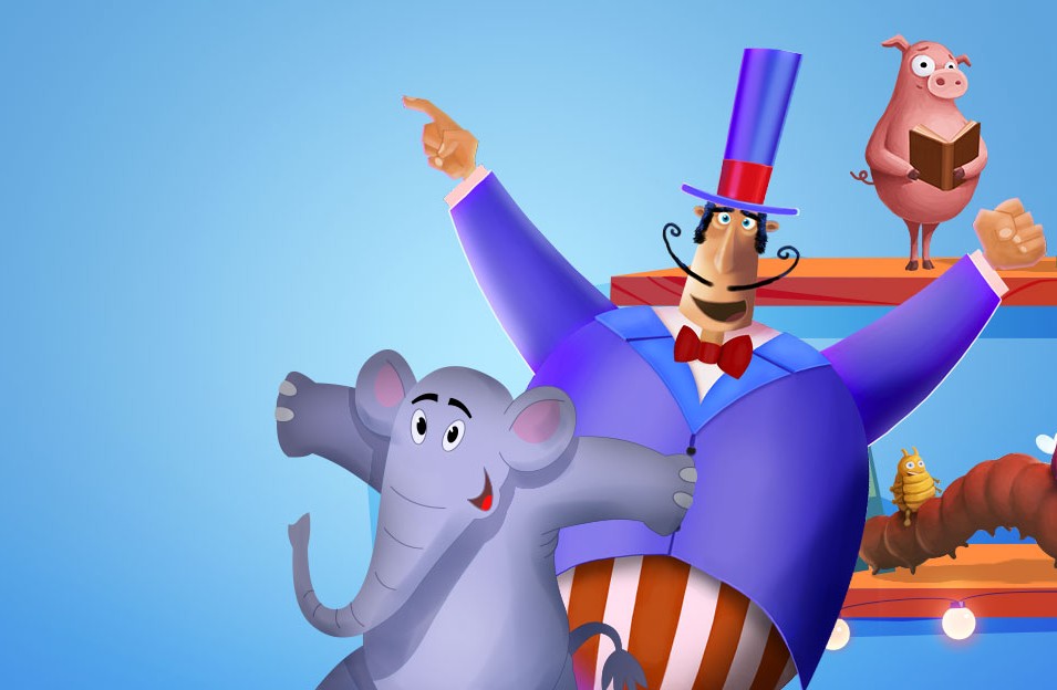 Illustrasjon, en elefant med grønn hjelp som står på rullebrett.