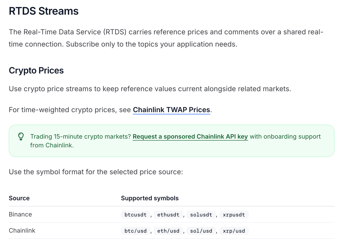 Real Time Data Service Streams Information Page