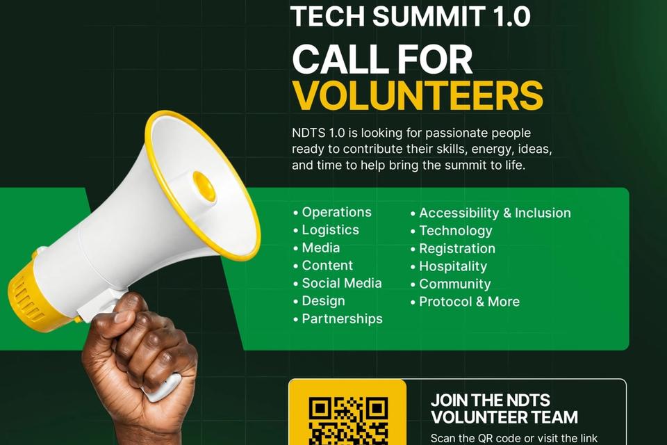 NDTS 1.0 call for volunteers inviting people to join the team building Nigeria Disability Tech Summit
