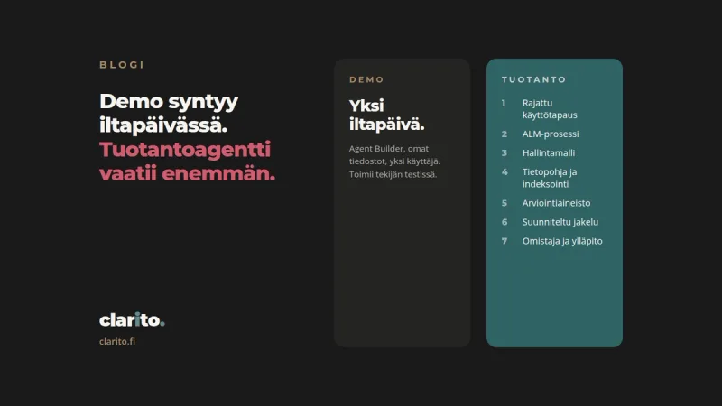 Demo vs Tuotanto agentti
