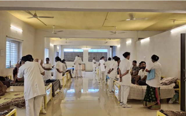 A calm healing garden at Bharosa De-Addiction & Rehabilitation Centre