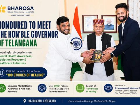 Felicitated by the Governor of Telangana