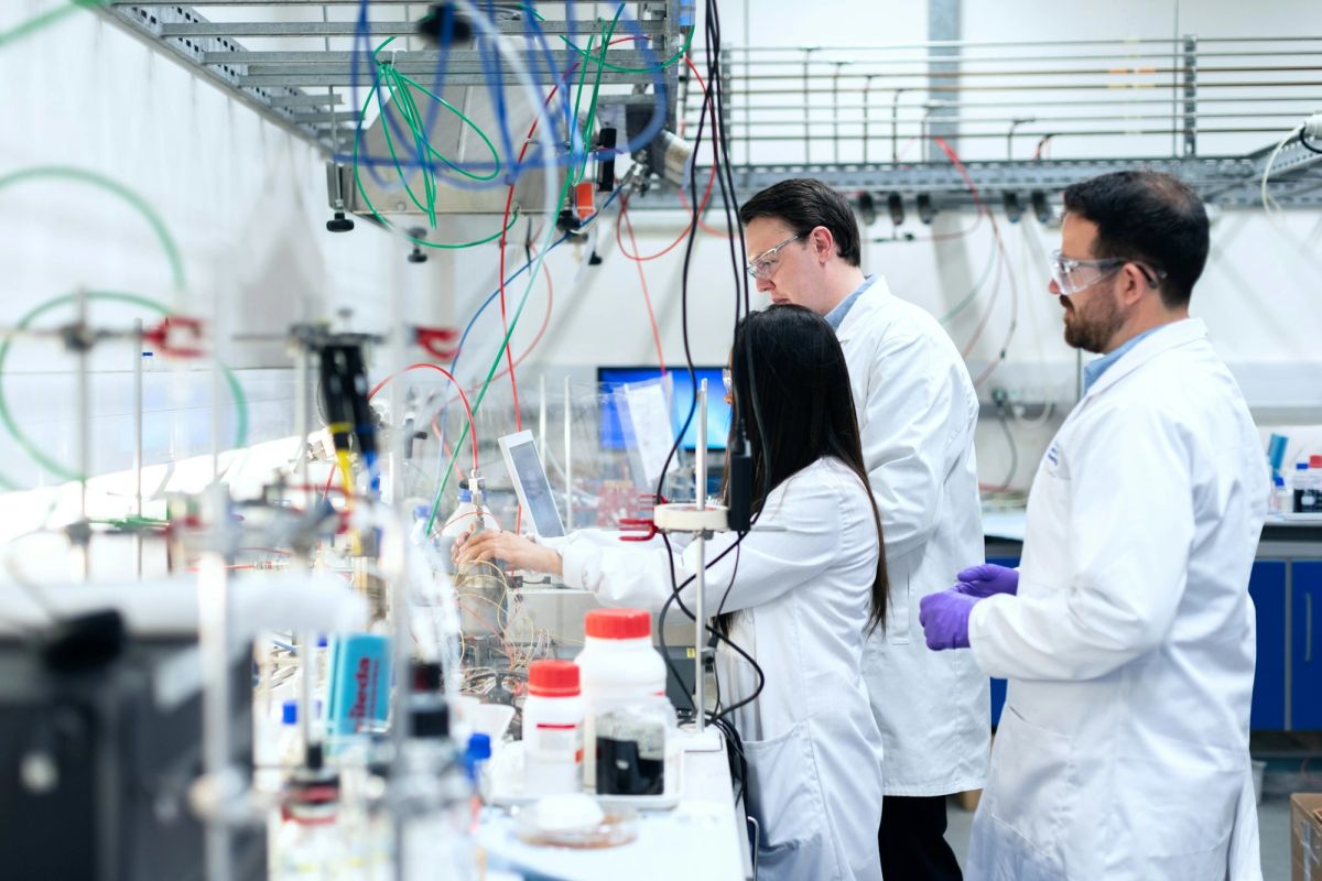 Scientists at work in a laboratory