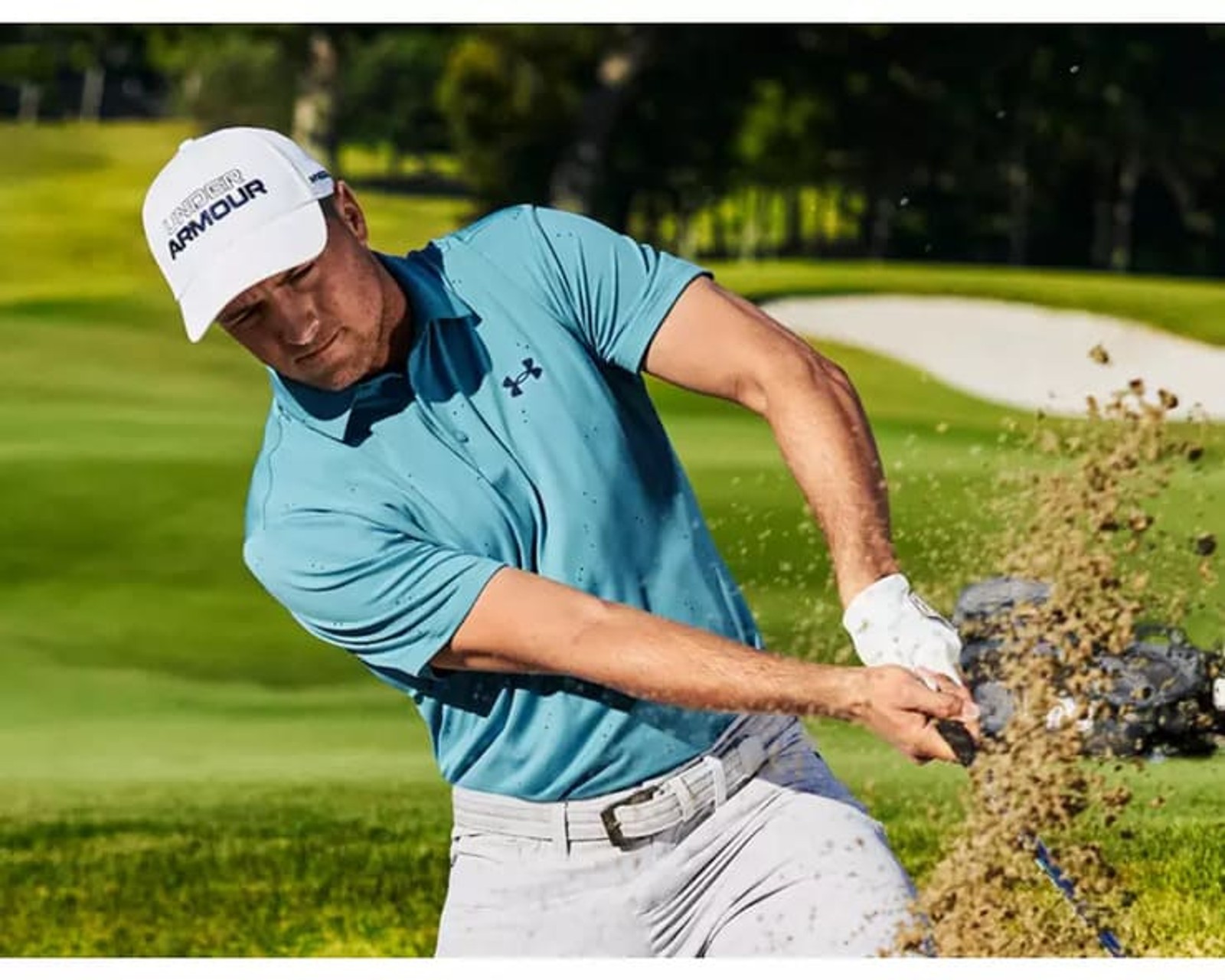 Jordan Spieth bunker shot wearing Under Armour
