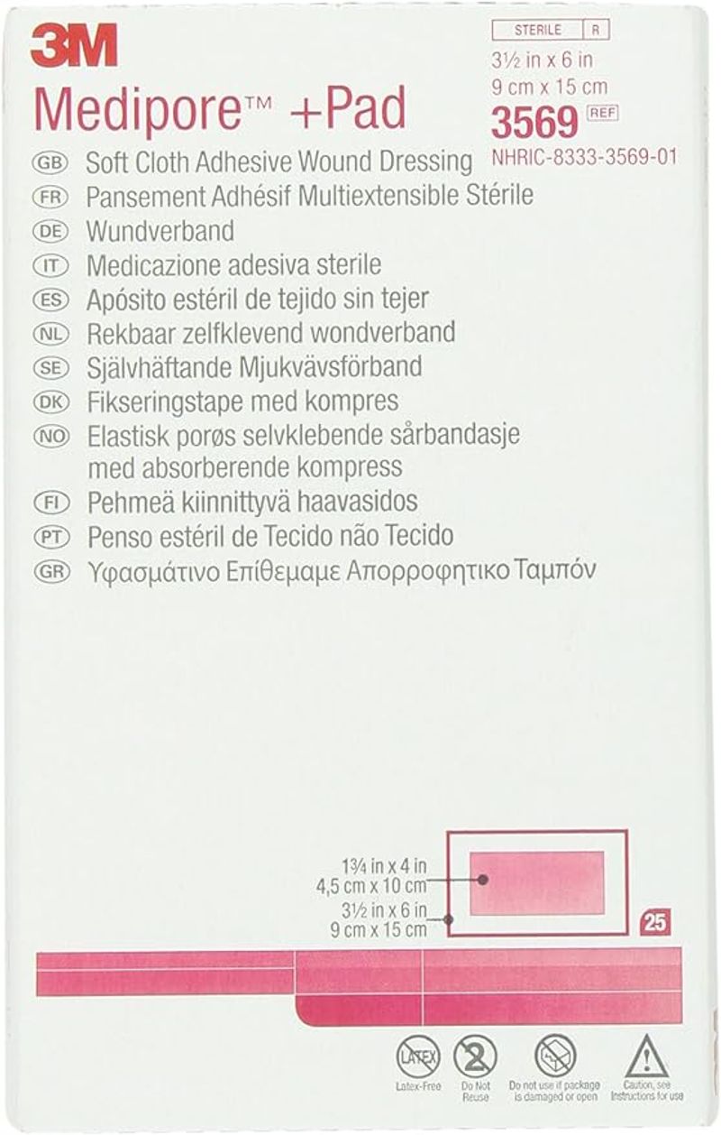 3M Medipore +Pad Soft Cloth Adhesive Dressing