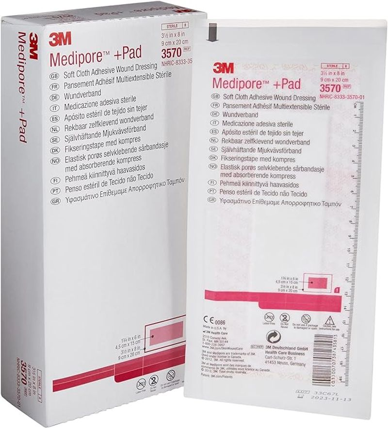 3M Medipore +Pad Soft Cloth Adhesive Dressing