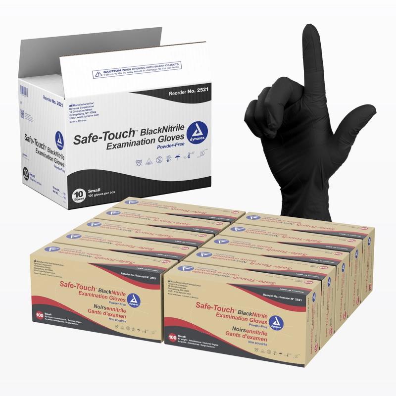 Dynarex Black Nitrile Exam Gloves