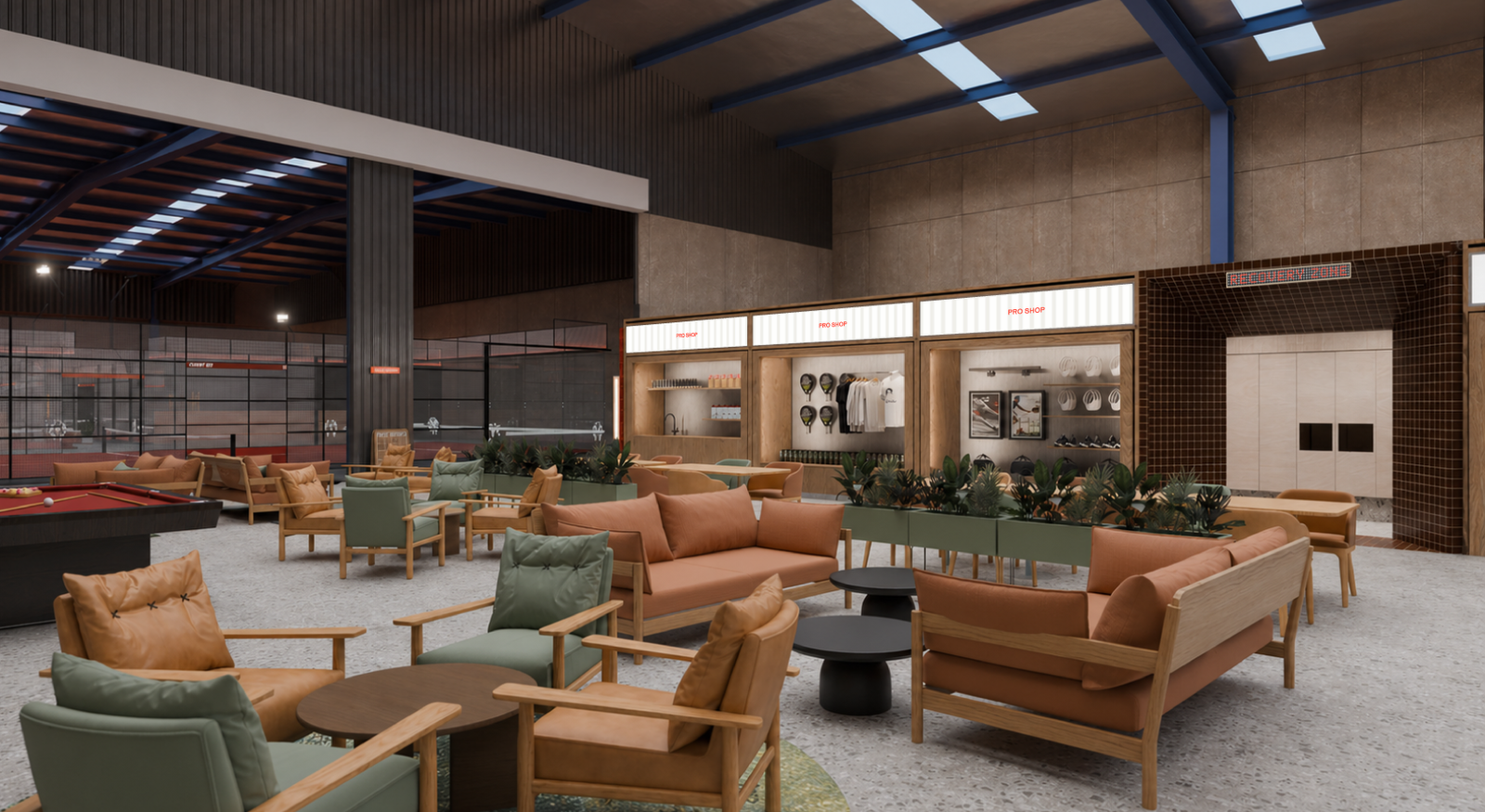 The clubhouse lounge and pro shop