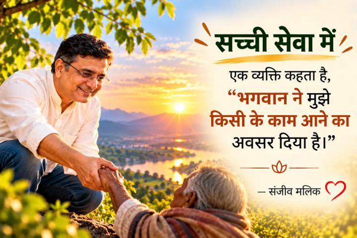 सच्ची सेवा में एक व्यक्ति कहता है, “भगवान ने मुझे किसी के काम आने का अवसर दिया है।” — संजीव मलिक