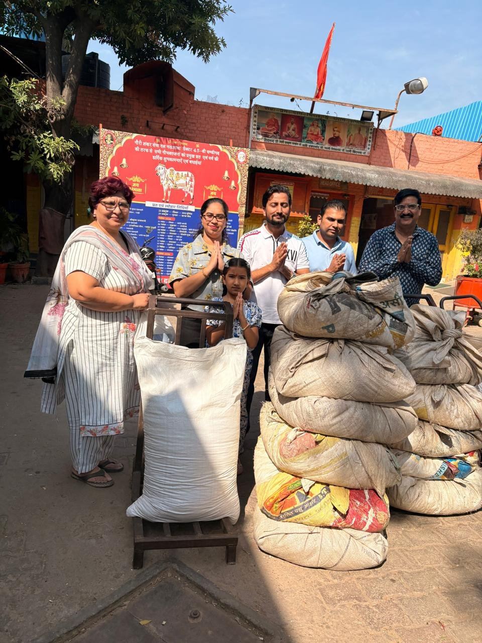 Cow Sewa at Gaushala, Sector 45 D, Chandigarh