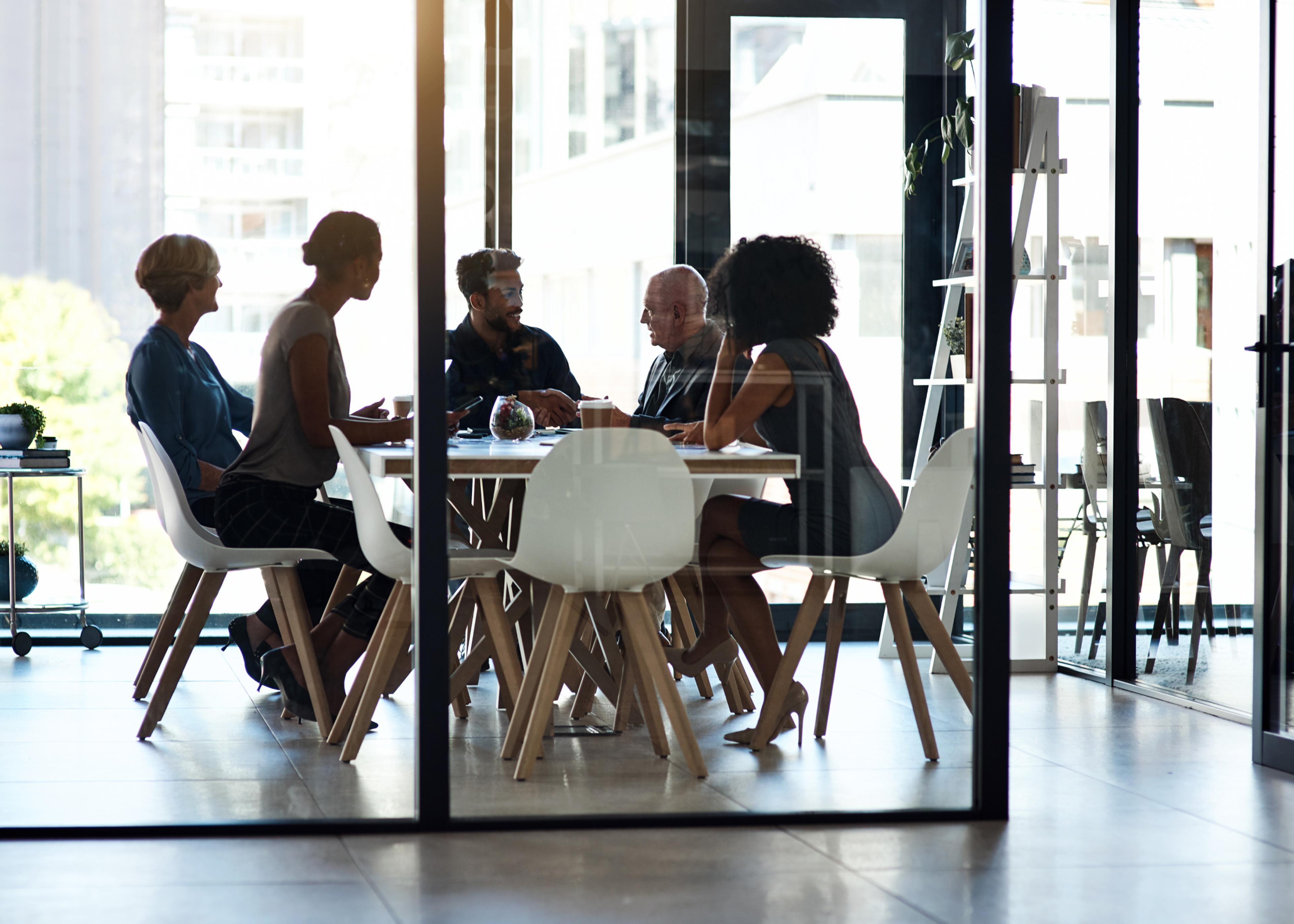 Employees meeting in a conference room
