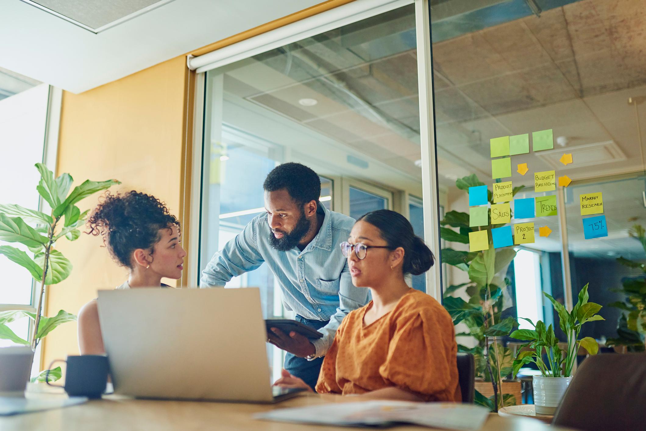 HR team discussing equity compensation for a startup