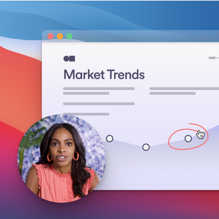 Sales team member walks through Market Trends using Loom, highlighting key areas with the tool.