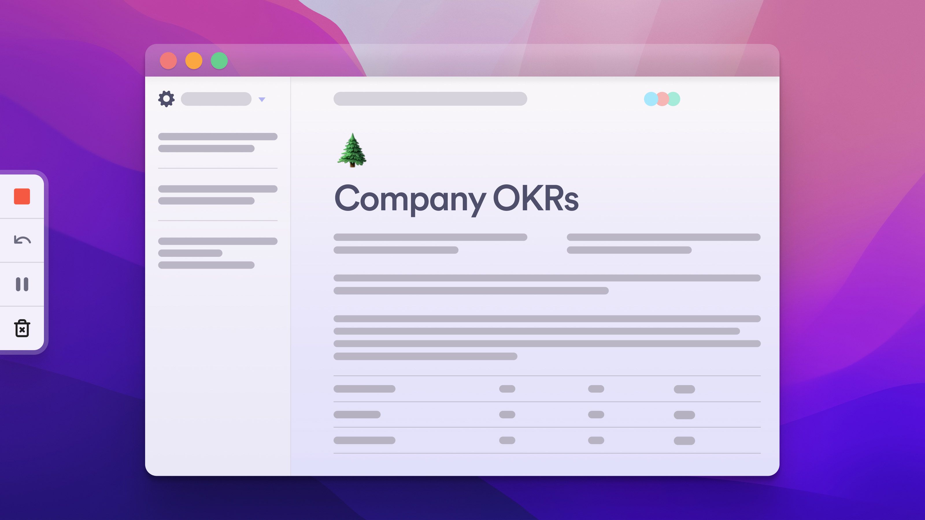 User walks through Company OKRs document using Loom