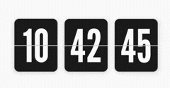 Flip clock with seconds displaying 10:42