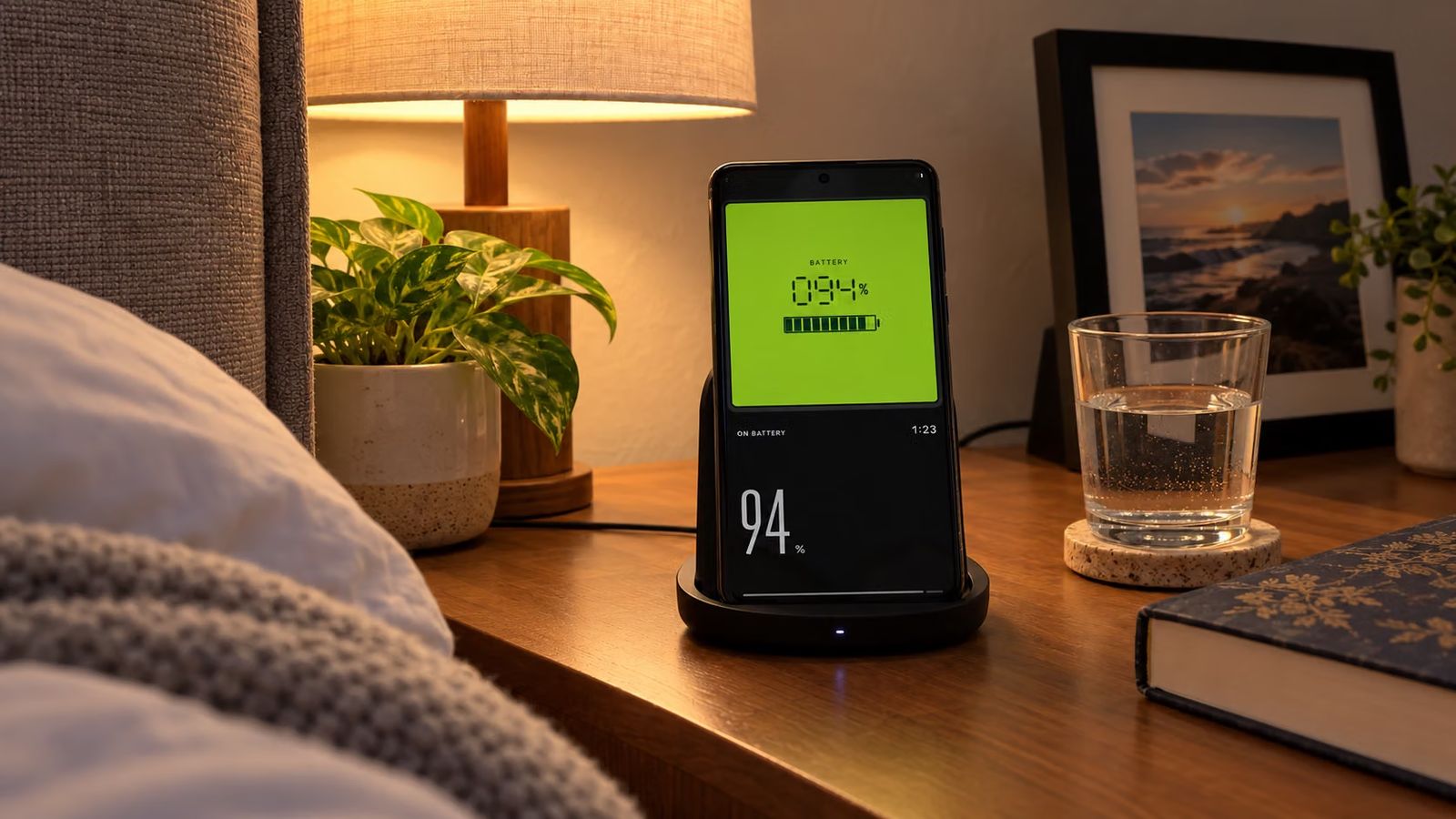 Always-On Display on phone charging wirelessly
